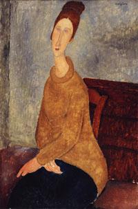 Amedeo Modigliani Jeanne Hebuterne with Yellow Sweater oil painting image